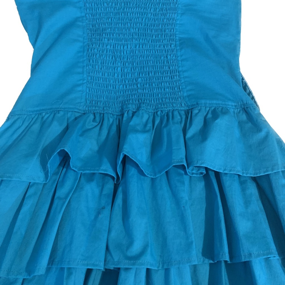 Body Central Blue Mini Sleeveless Tube Fit Pockets Cute Summer Dress size M 1032 - Picture 3 of 11